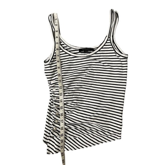 AllSaints Hatti Striped Cami Ruched Black White Stripe US 0 $44 NWOT Boho - Picture 9 of 14
